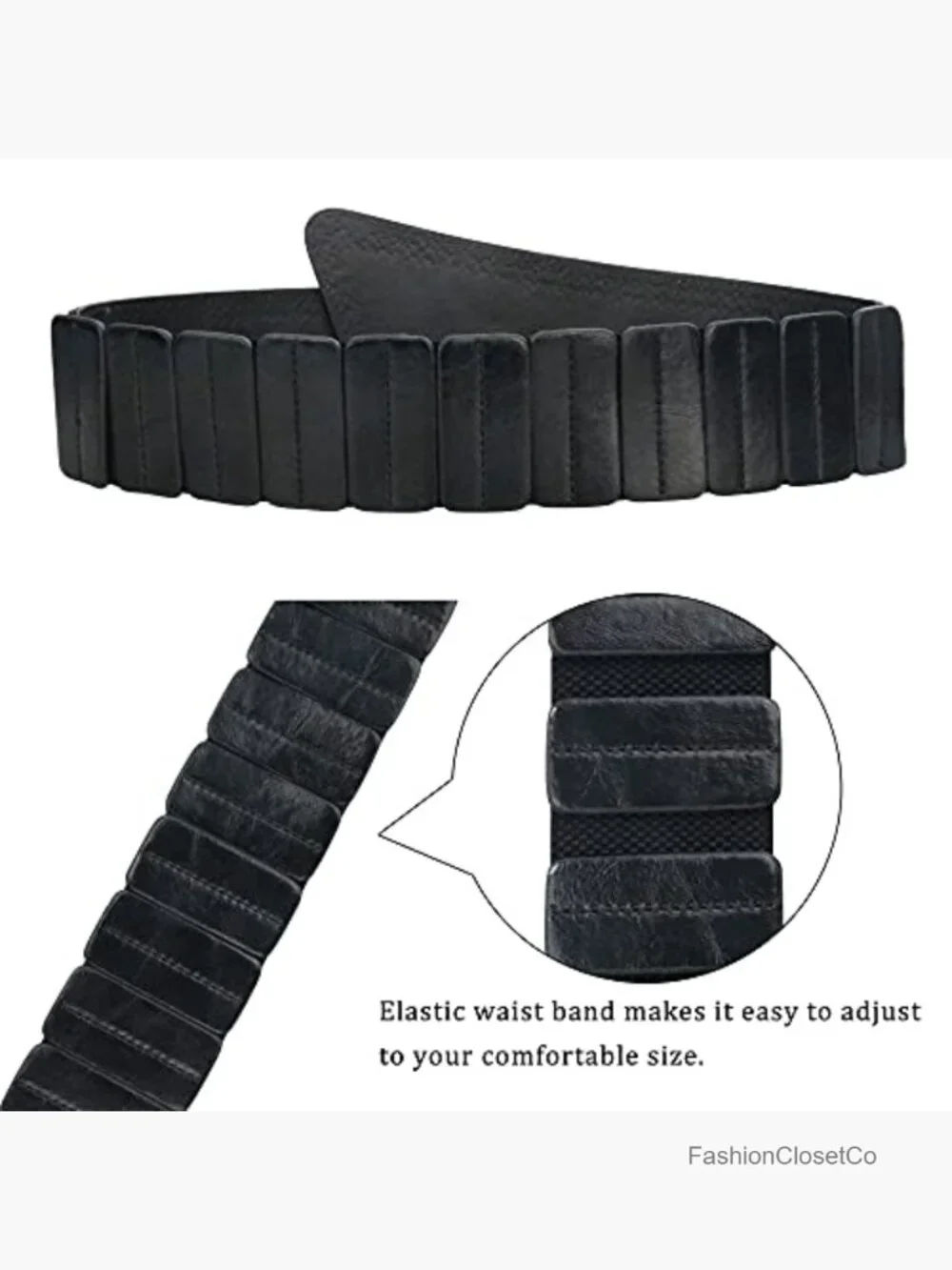 Studded Elastic Wide Punk Chunky Waist Belt for Dresses Retro 80s